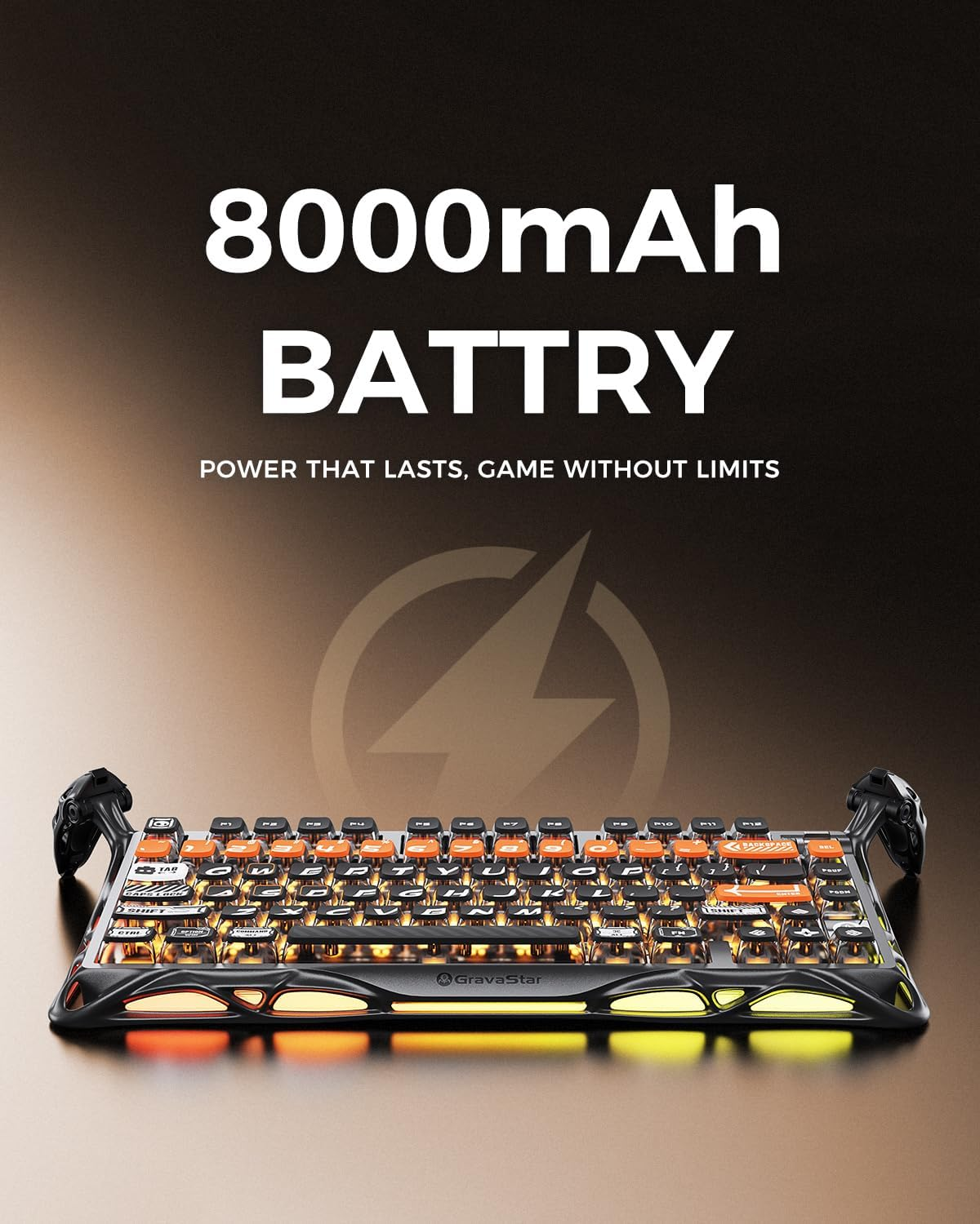 GravaStar Mercury K1 Pro 75% Wireless Mechanical Gaming Keyboard - Cyber Flare GravaStar Mercury K1 Pro 75% Wireless Mechanical Gaming Keyboard - Cyber Flare